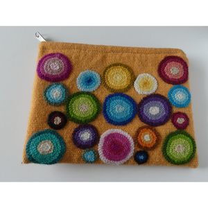 Hand embroidered bohemian wool bag.